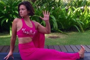 Ardha matsyendrasana (half lord of the fishes pose)