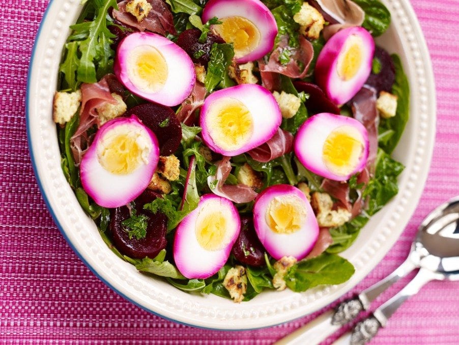 Beetroot Stained Glass Boiled Eggs