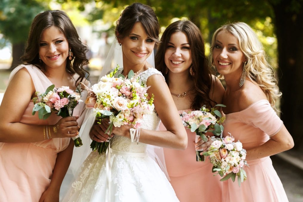 Bride and bride maids