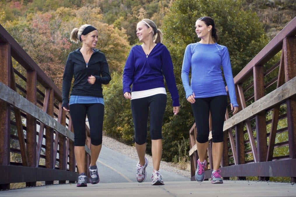 three woen walking for exercise