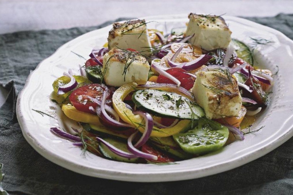 Greek Salad with Fried Feta