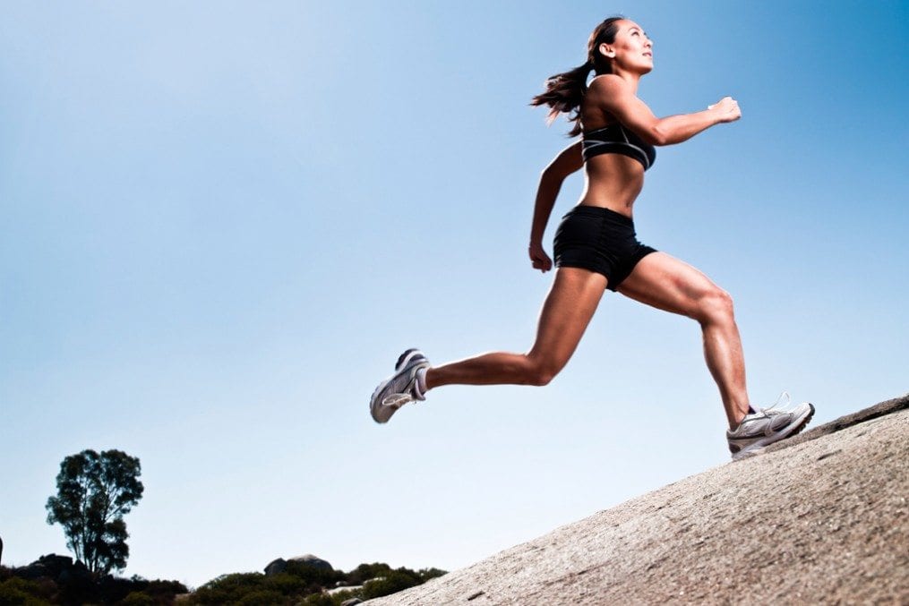 Woman doing HIIT outdoors