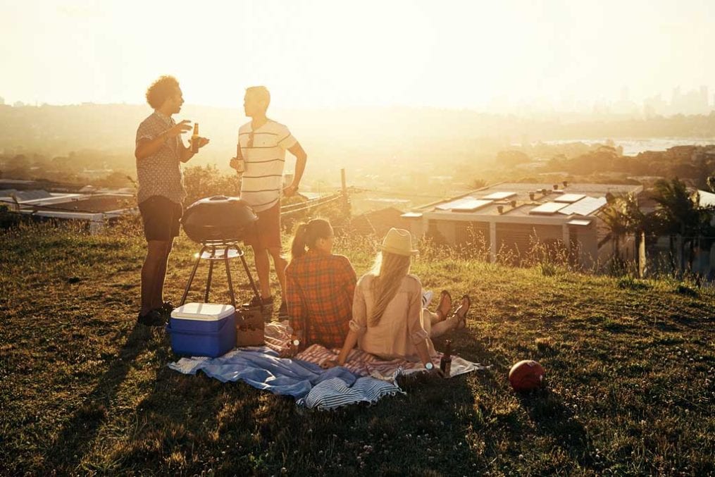 Family having a staycation
