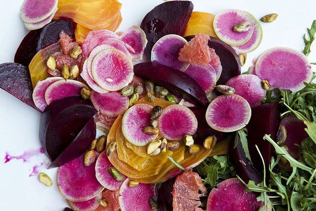 sliced vegetables