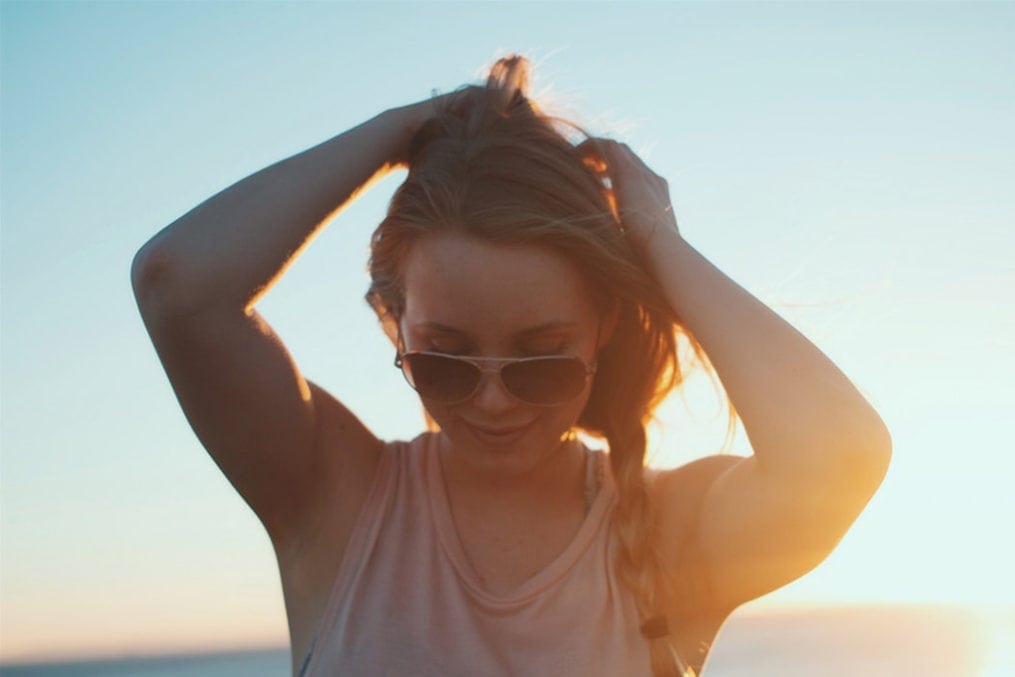 Woman caring for hair
