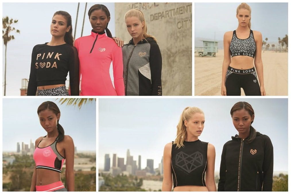 models in various fitness gear