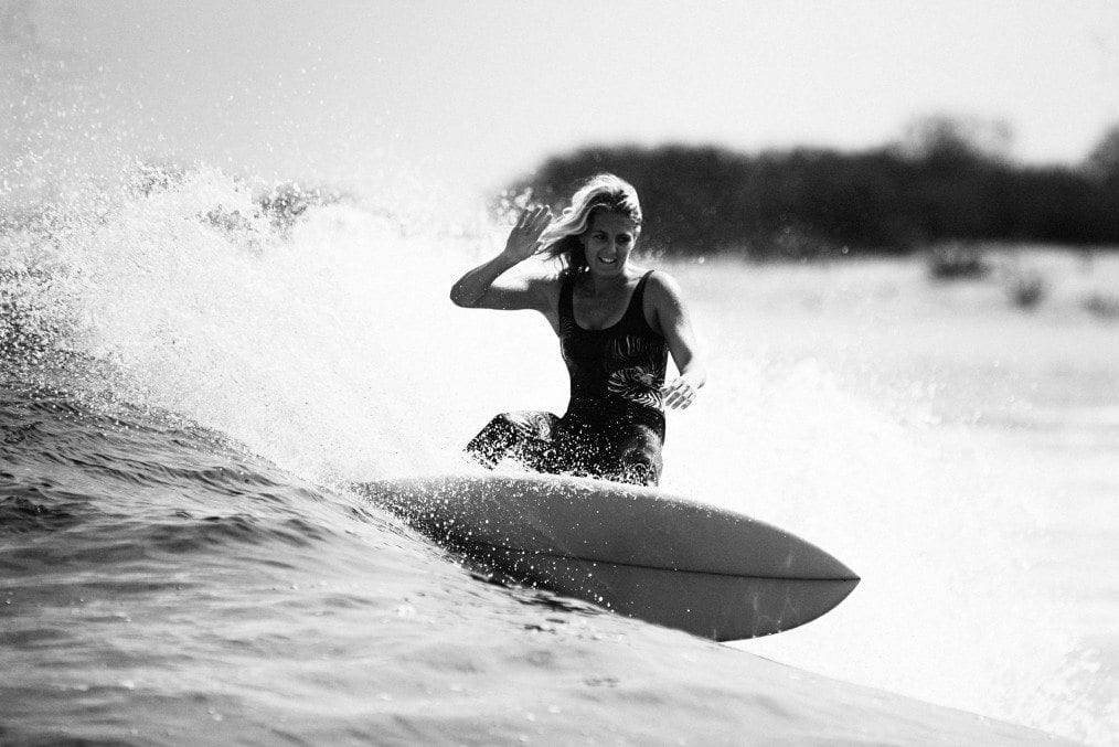 woman surfing