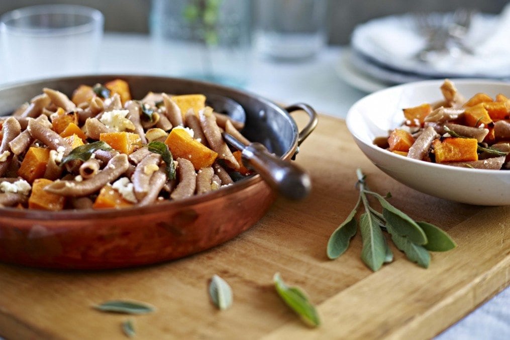 Pasta with roast butternut squash