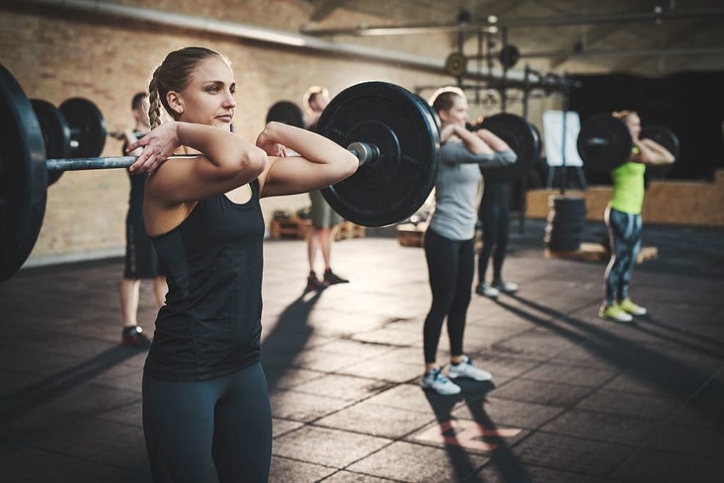 Women lifting weights