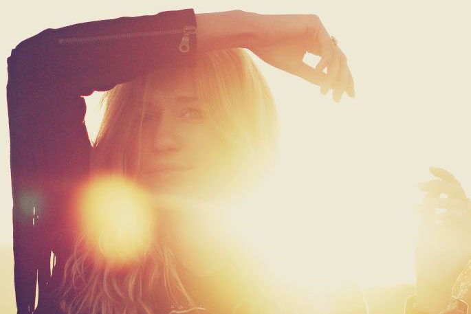 Woman in sunlight