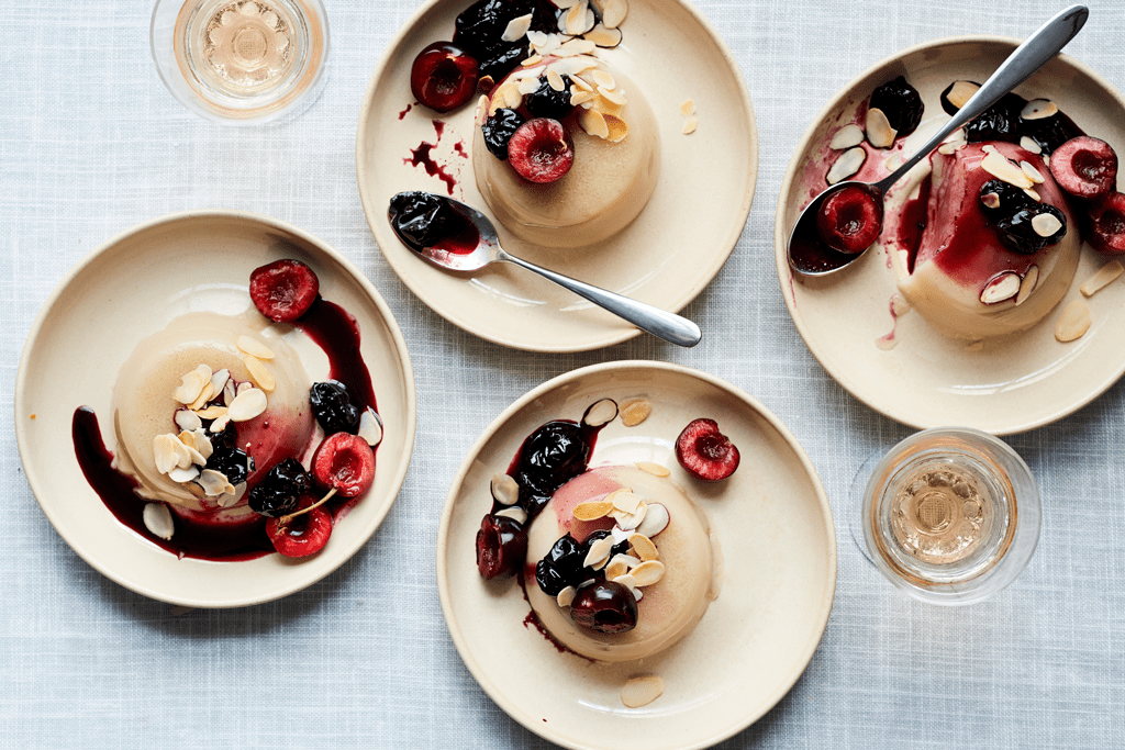Almond Bakewell panna cotta